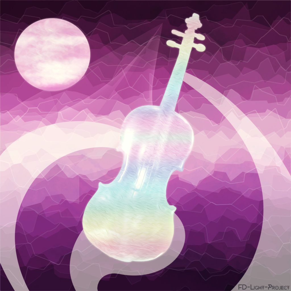 The cello and the moon - violet FD-Light-Project