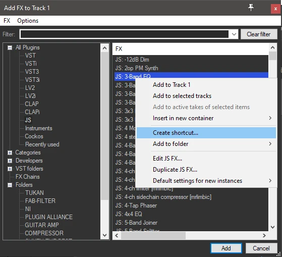 Registrare audio desktop Reaper :Come creare azione in reaper per aprire gli effetti vst 1