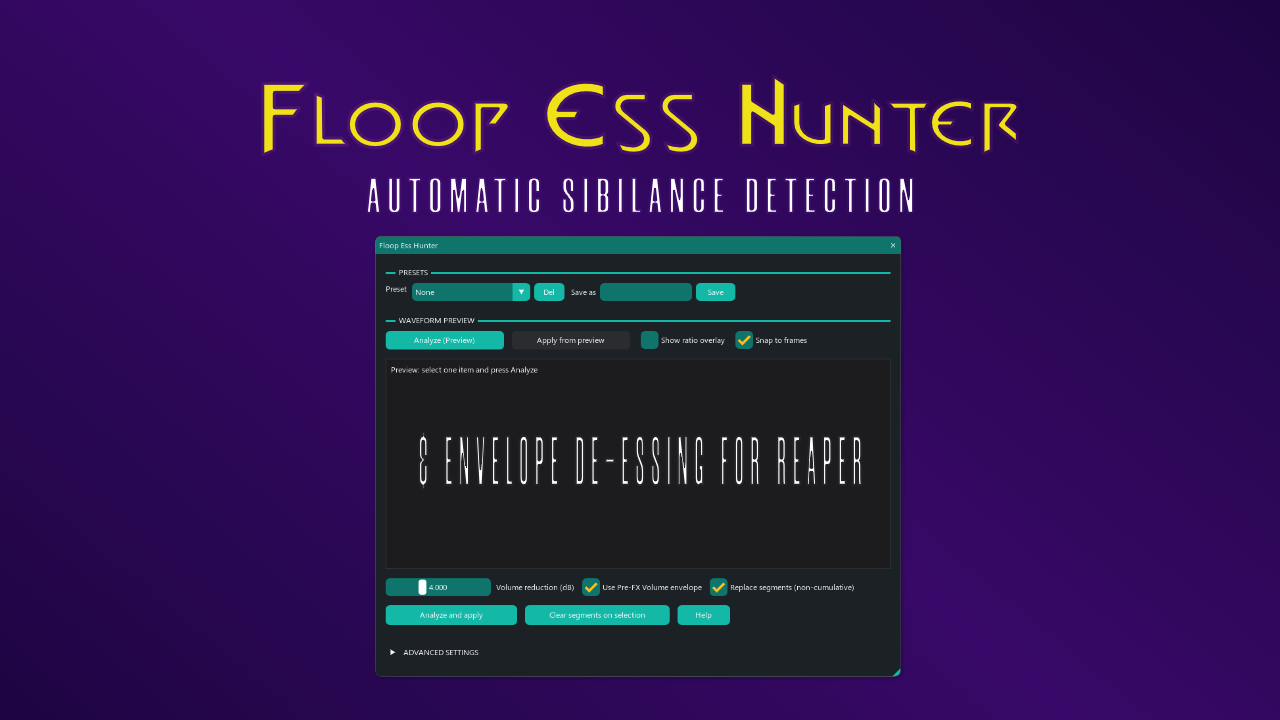 Floop Ess Hunter per REAPER Interfaccia