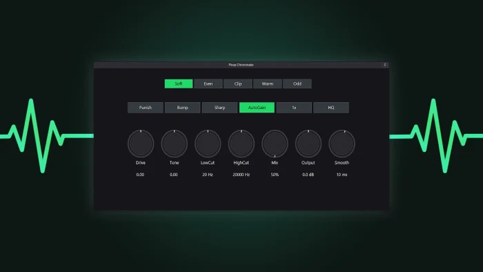 Floop Chrominator JSFX analog-style saturation plugin UI