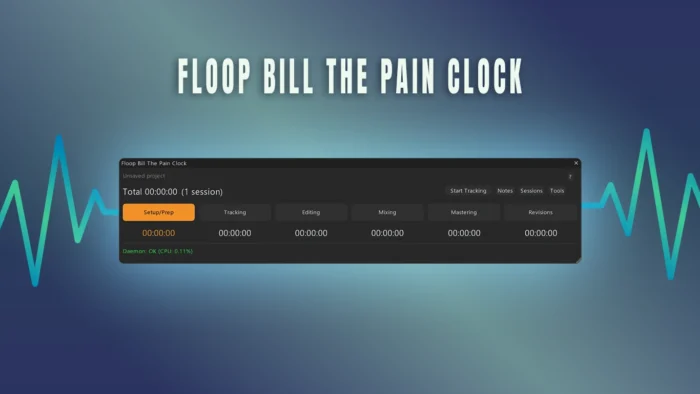 REAPER time tracking – Floop Bill The Pain Clock interface
