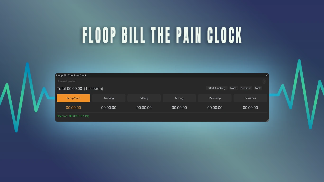 REAPER time tracking – Floop Bill The Pain Clock interface