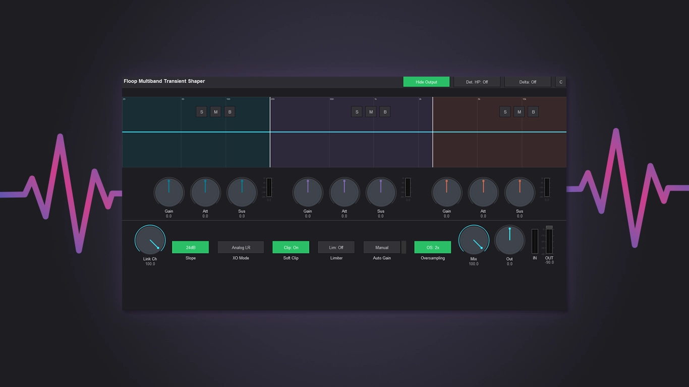 Floop Multiband Transient Shaper REAPER Multiband Transient Shaper interface