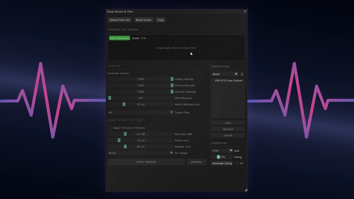REAPER Groove Extraction – Floop Groove-A-Thor interface