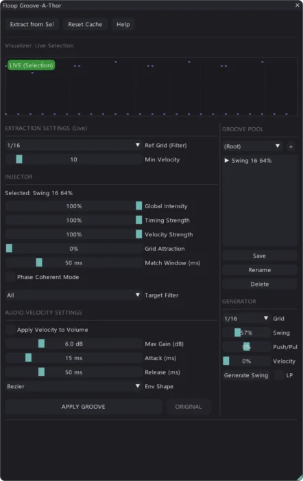 REAPER Groove Extraction – Floop Groove-A-Thor midi workflow