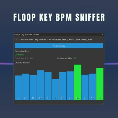 REAPER audio key finder – Floop Key & BPM Sniffer interface with adaptive theme engine colors